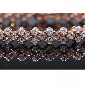 Diamond Cut Cubic Zirconia 18K Gold Plated Bracelet